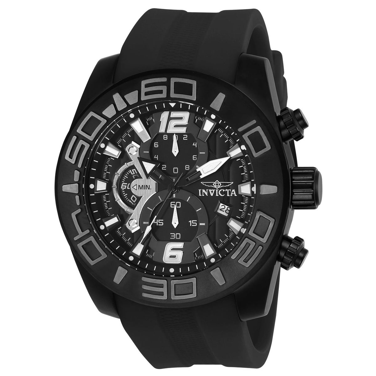 Invicta Men&#39;s 24163 Pro Diver Black Silicone Watch