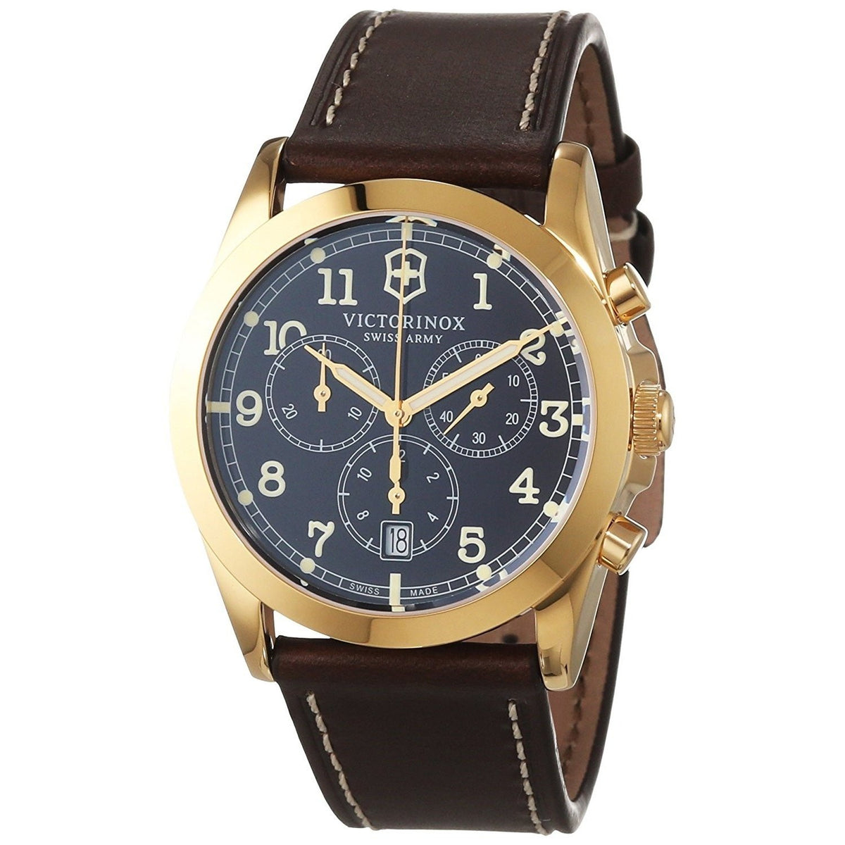 Victorinox Swiss Army Men&#39;s 241647 Infantry Chronograph Brown Leather Watch