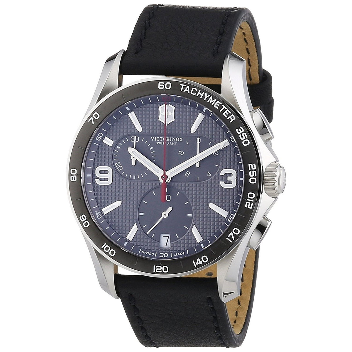 Victorinox Swiss Army Men&#39;s 241657 Classic Chronograph Black Leather Watch