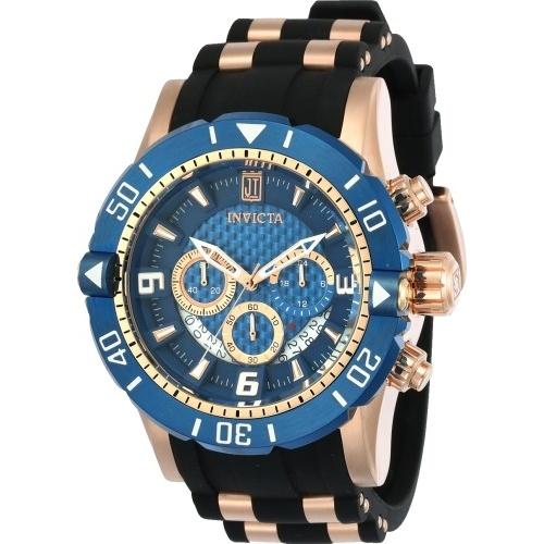 Invicta Men&#39;s 24169 Jason Taylor Black and Rose-tone Inserts Polyurethane and Stainless Steel Watch