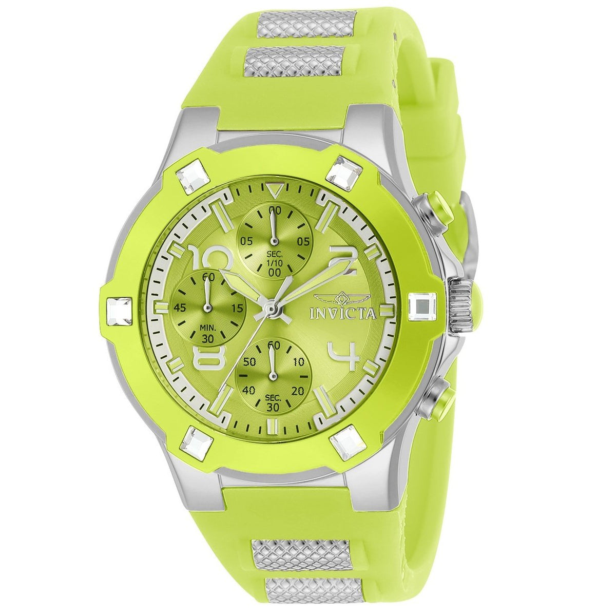 Invicta Women&#39;s 24196 Blu Lime Polyurethane and Stainless Steel Watch