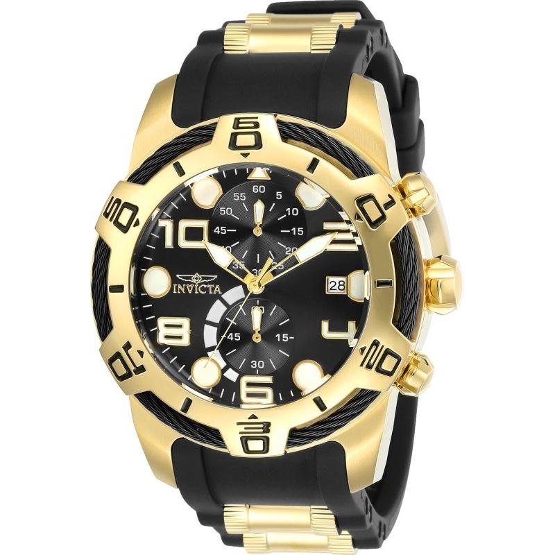 Invicta Men's 24218 Bolt Black and Gold-Tone Polyurethane and Stainless Steel Watch
