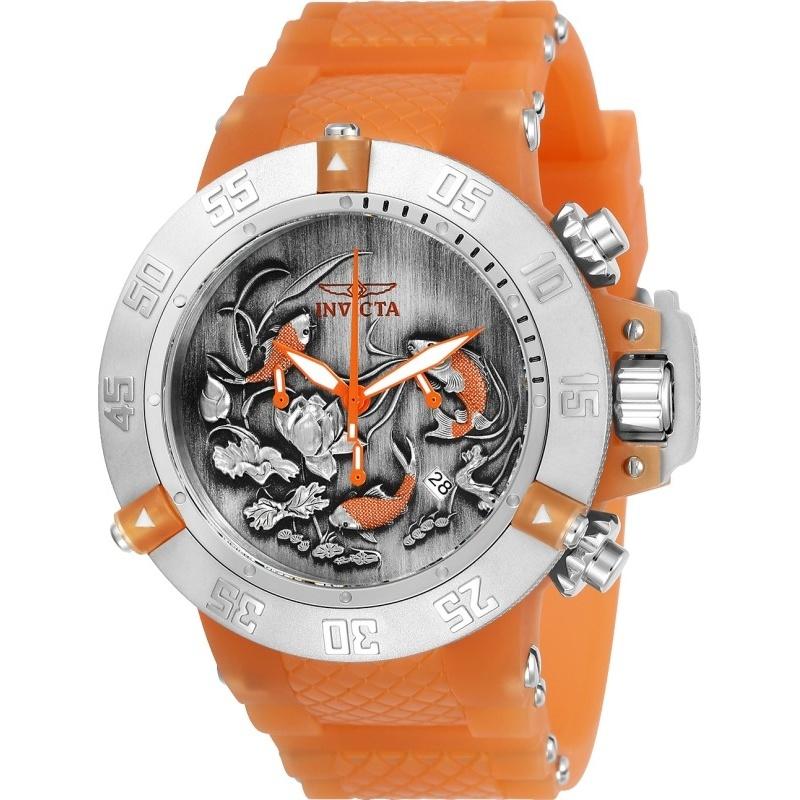 Invicta Men&#39;s 24356 Subaqua Anatomic Orange Silicone Watch