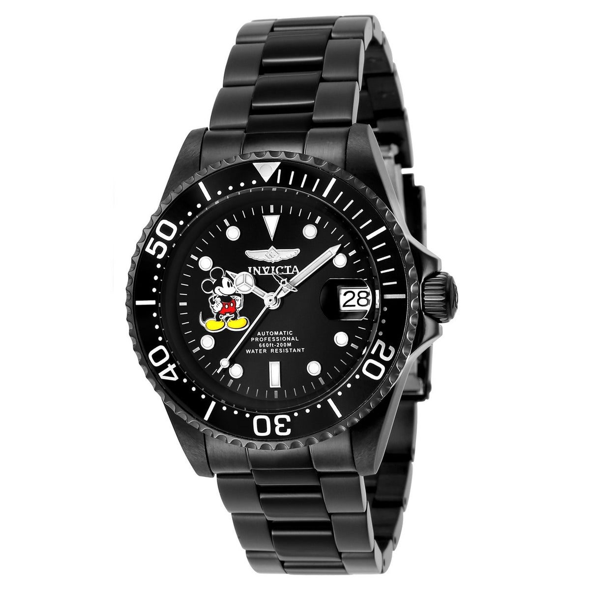 Invicta Men's 24416 Disney Mickey Mouse Automatic Black Stainless Steel Watch