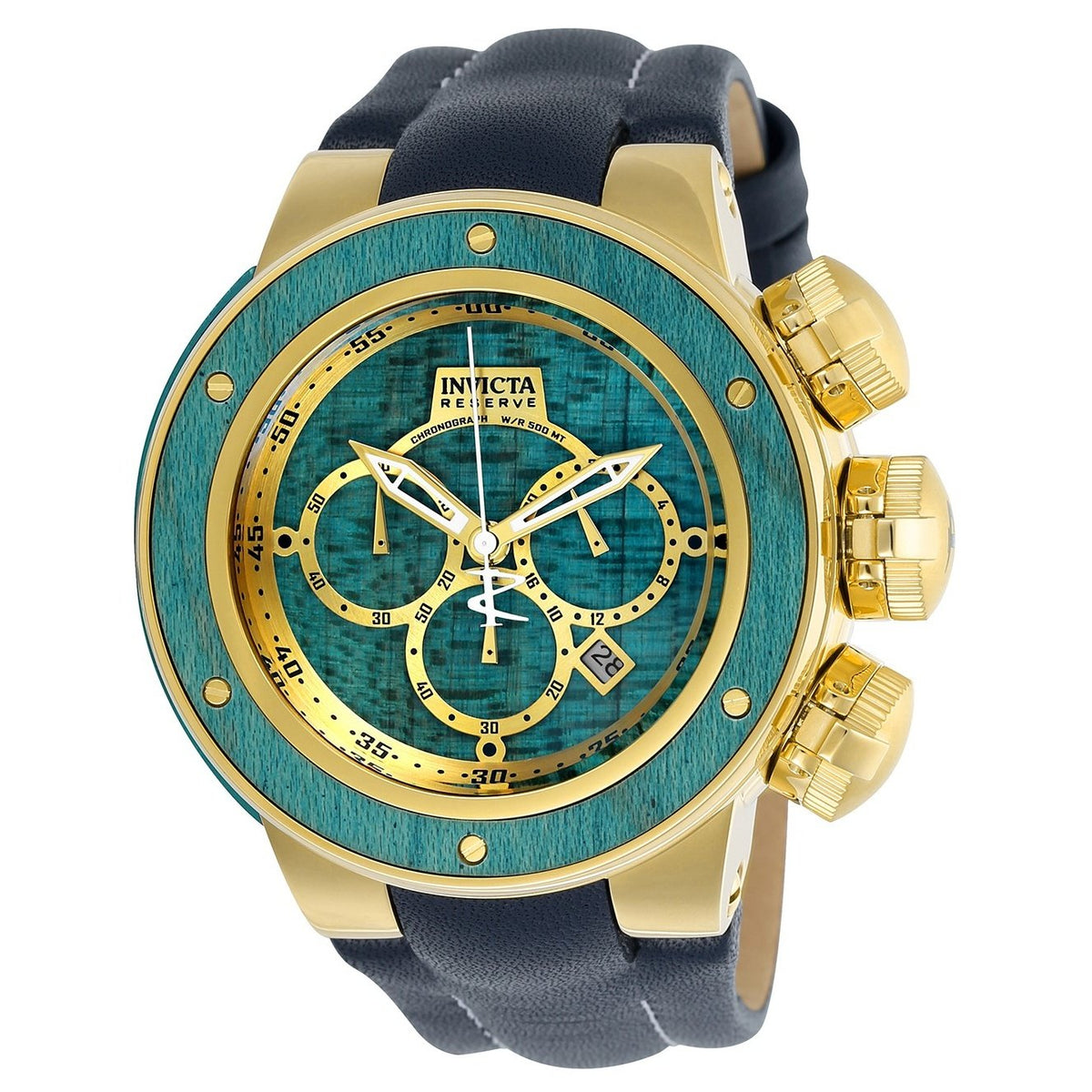 Invicta Men&#39;s 24436 Reserve Subaqua Sea Dragon Blue Leather Watch