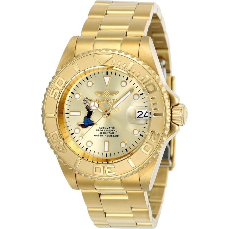 Invicta Men's 24489 Character Popeye Automatic Gold-Tone Stainless Steel Watch