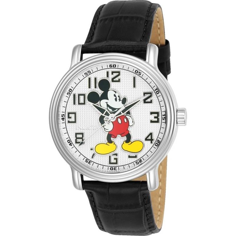 Invicta Men's 24544 Disney Mickey Mouse Black Leather Watch