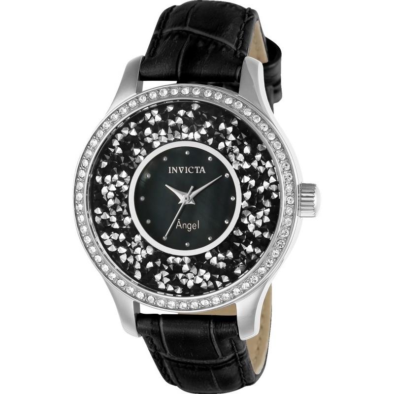 Invicta Women's 24592 Angel Black Leather Watch