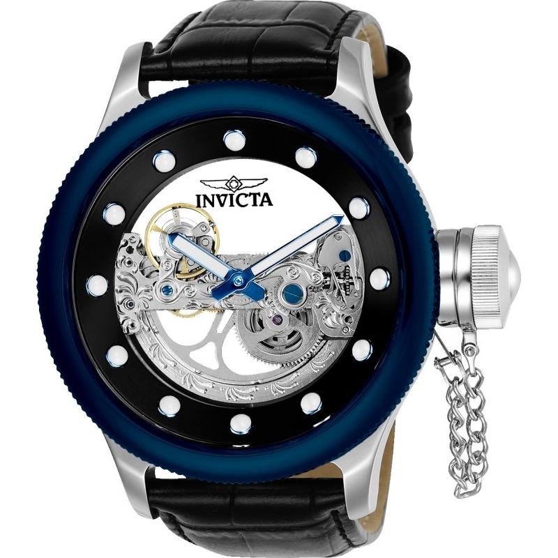 Invicta Men&#39;s 24596 Russian Diver Automatic Black Leather Watch