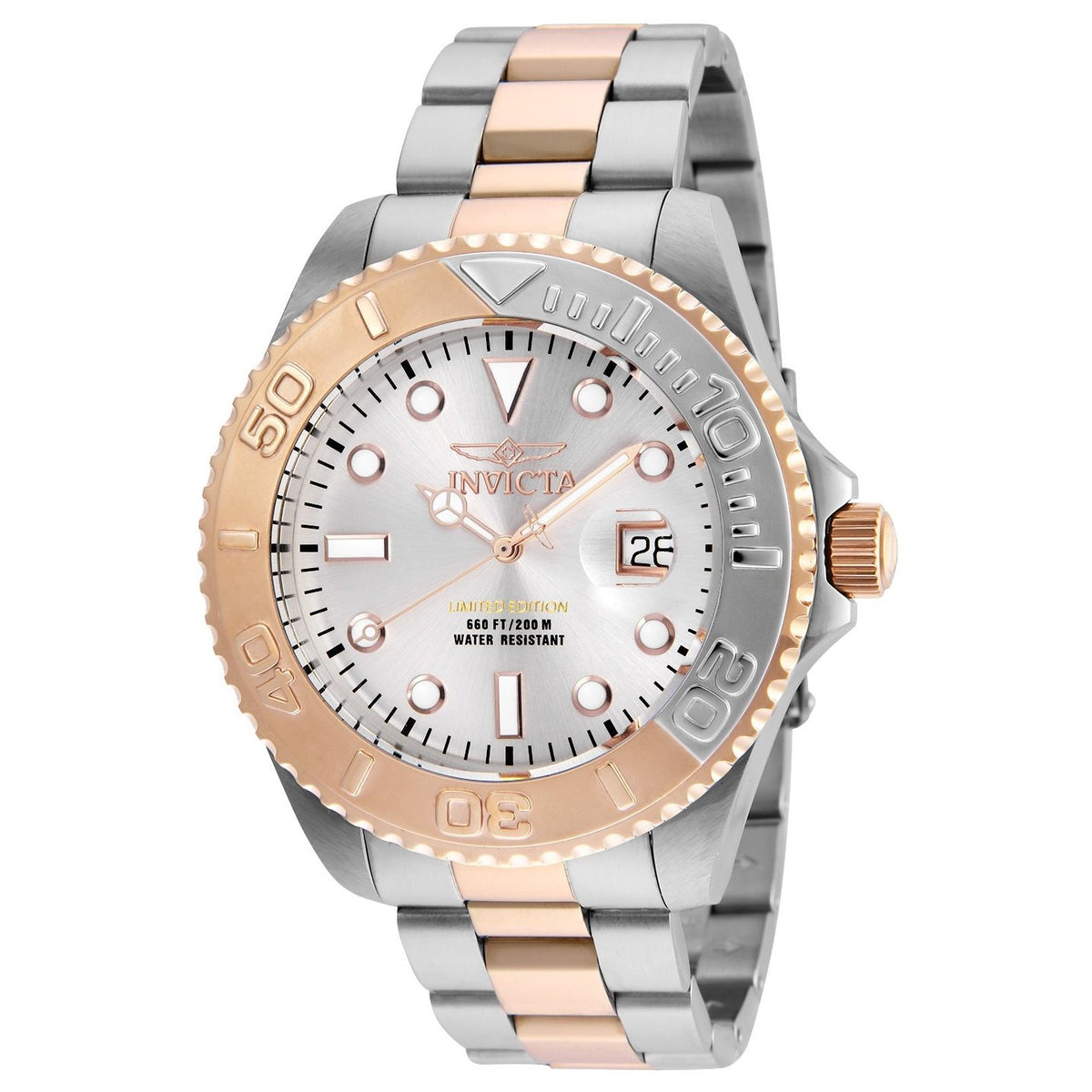 Invicta Men&#39;s 24624 Pro Diver Rose-tone and Silver Stainless Steel Watch