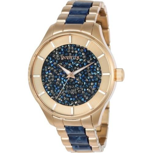 Invicta Women's 24662 Angel Blue and Rose-Tone Stainless Steel Watch