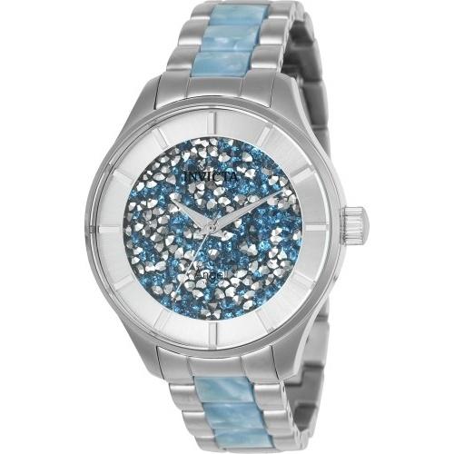 Invicta Women&#39;s 24665 Angel Silver and Blue Inserts Stainless Steel Watch