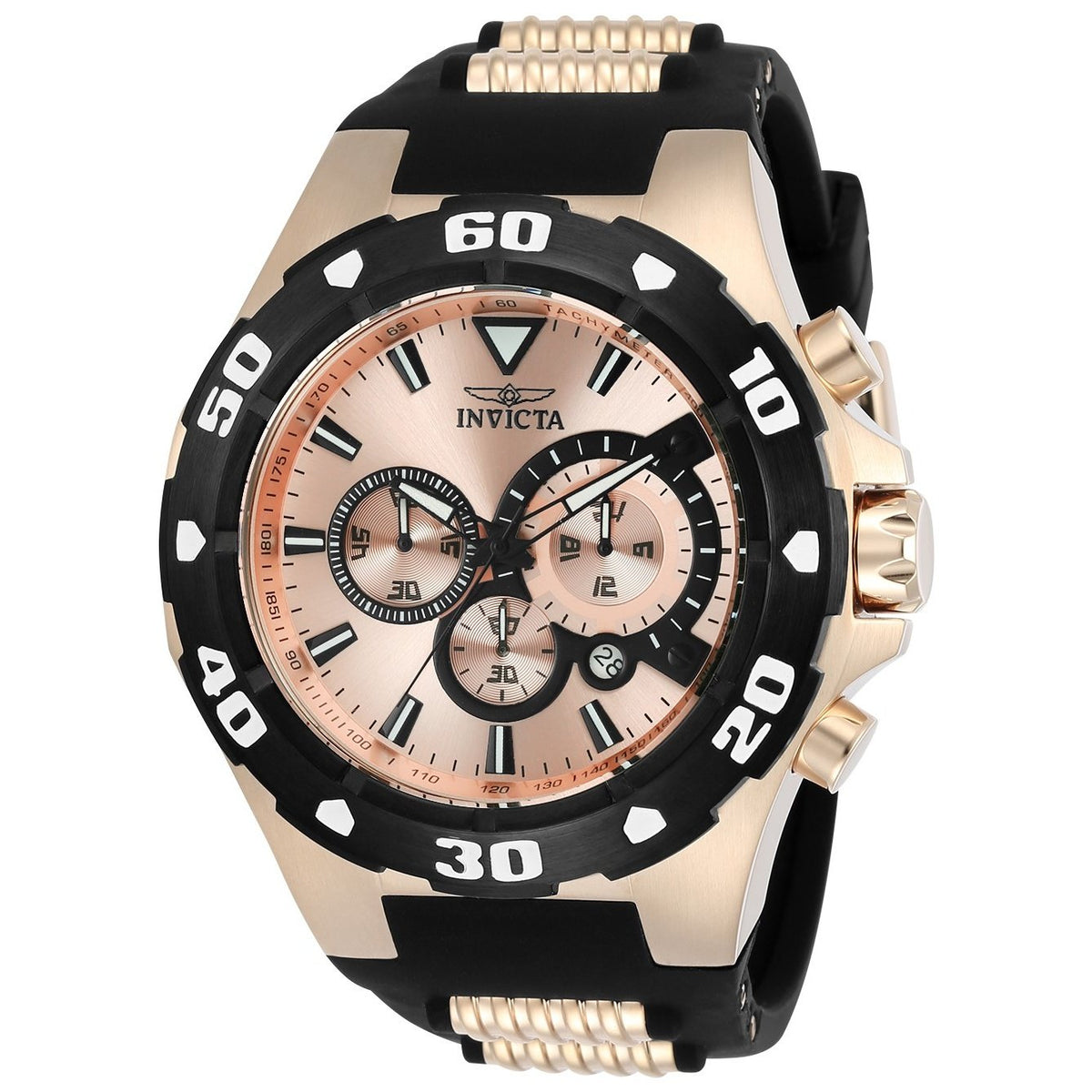 Invicta Men's 24683 Pro Diver Rose-Tone and Black Polyurethane and Stainless Steel Watch