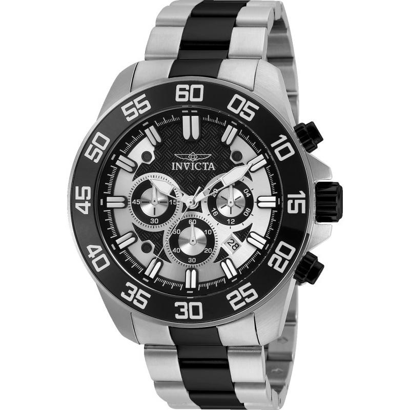 Invicta Men&#39;s 24730 Pro Diver Black and Silver Polyurethane and Stainless Steel Watch