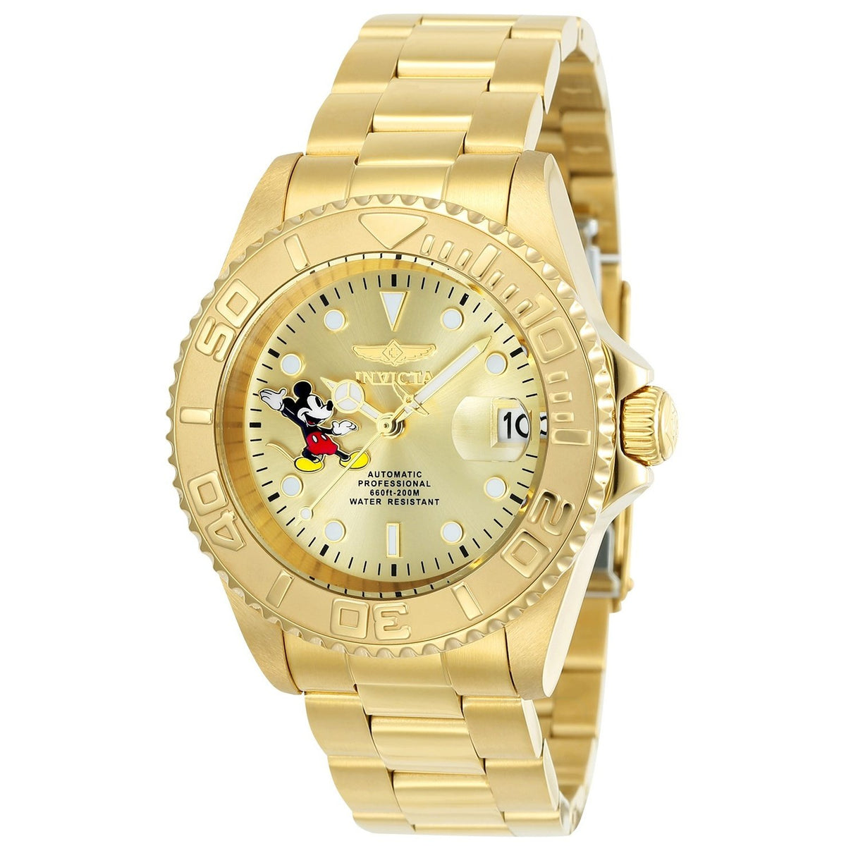Invicta Men&#39;s 24756 Disney Mickey Mouse Automatic Gold-Tone Stainless Steel Watch