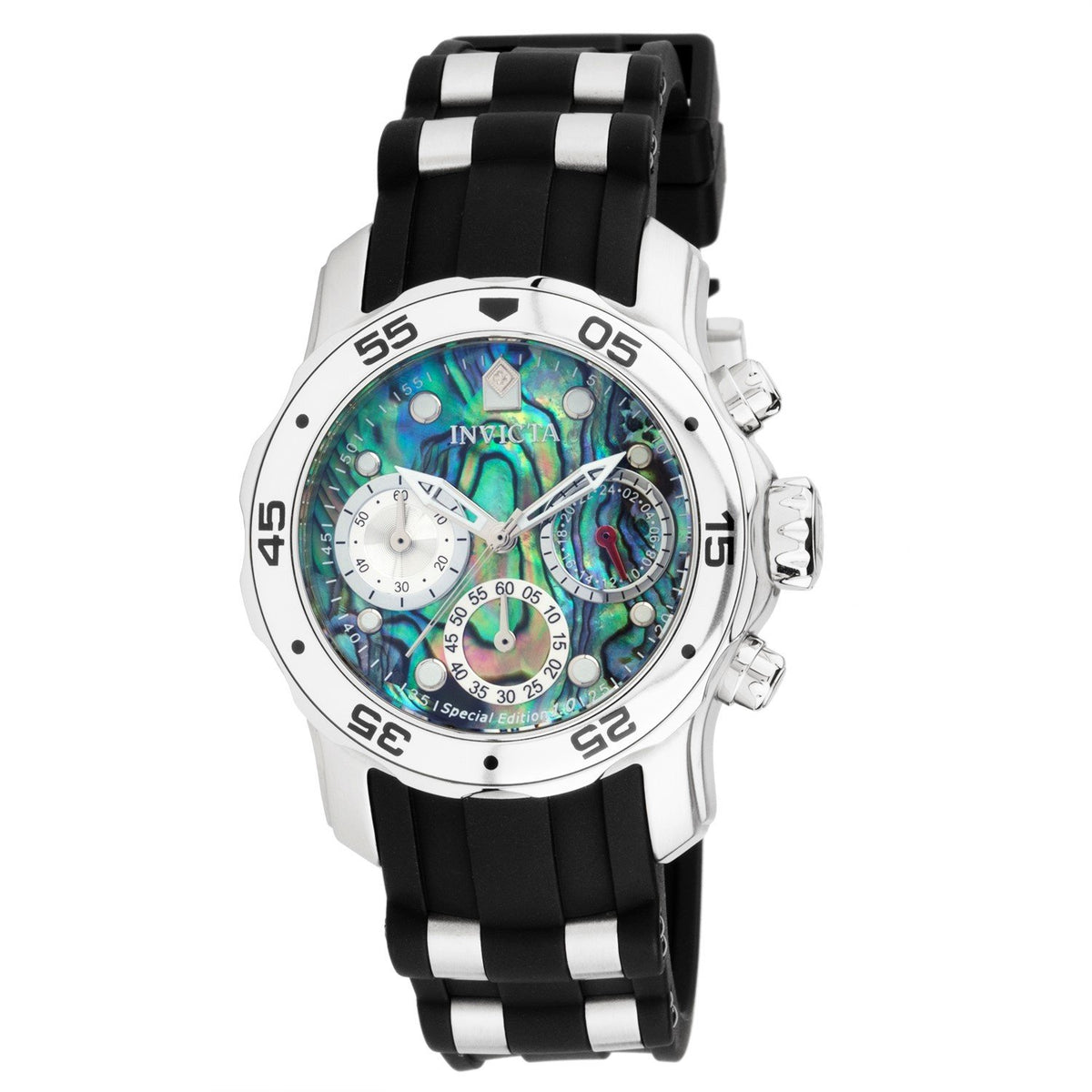 Invicta Men's 24828 Pro Diver Scuba Black and Silver Polyurethane and Stainless Steel Watch