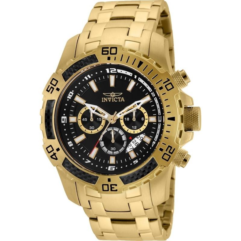 Invicta Men&#39;s 24855 Pro Diver Scuba Gold-Tone Stainless Steel Watch