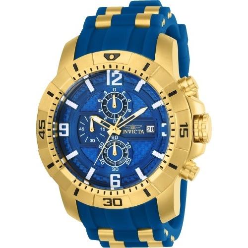 Invicta Men&#39;s 24966 Pro Diver Blue and Gold-Tone Polyurethane and Stainless Steel Watch