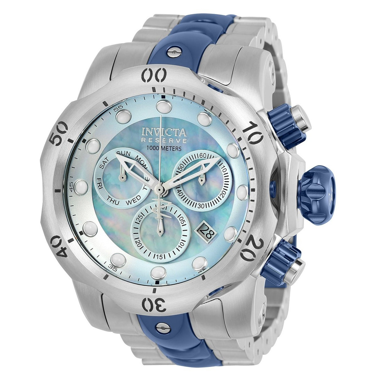 Invicta Men's 25063 Reserve Venom  Silver and Blue Inserts Stainless Steel Watch