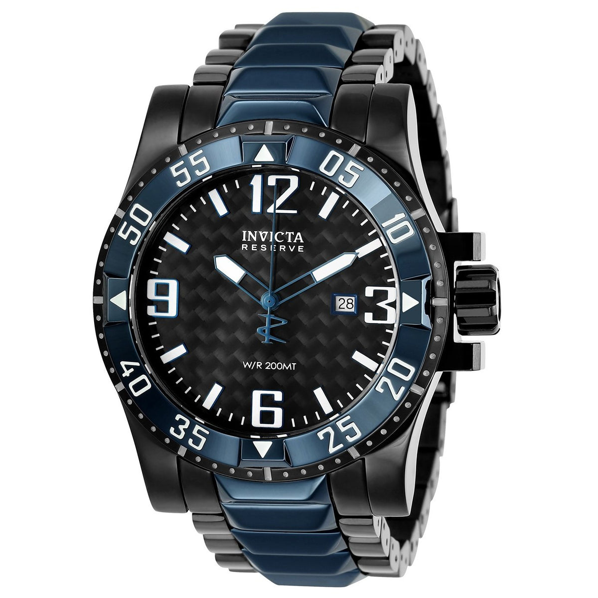Invicta Men&#39;s 25064 Reserve Excursion Black and Blue Stainless Steel Watch