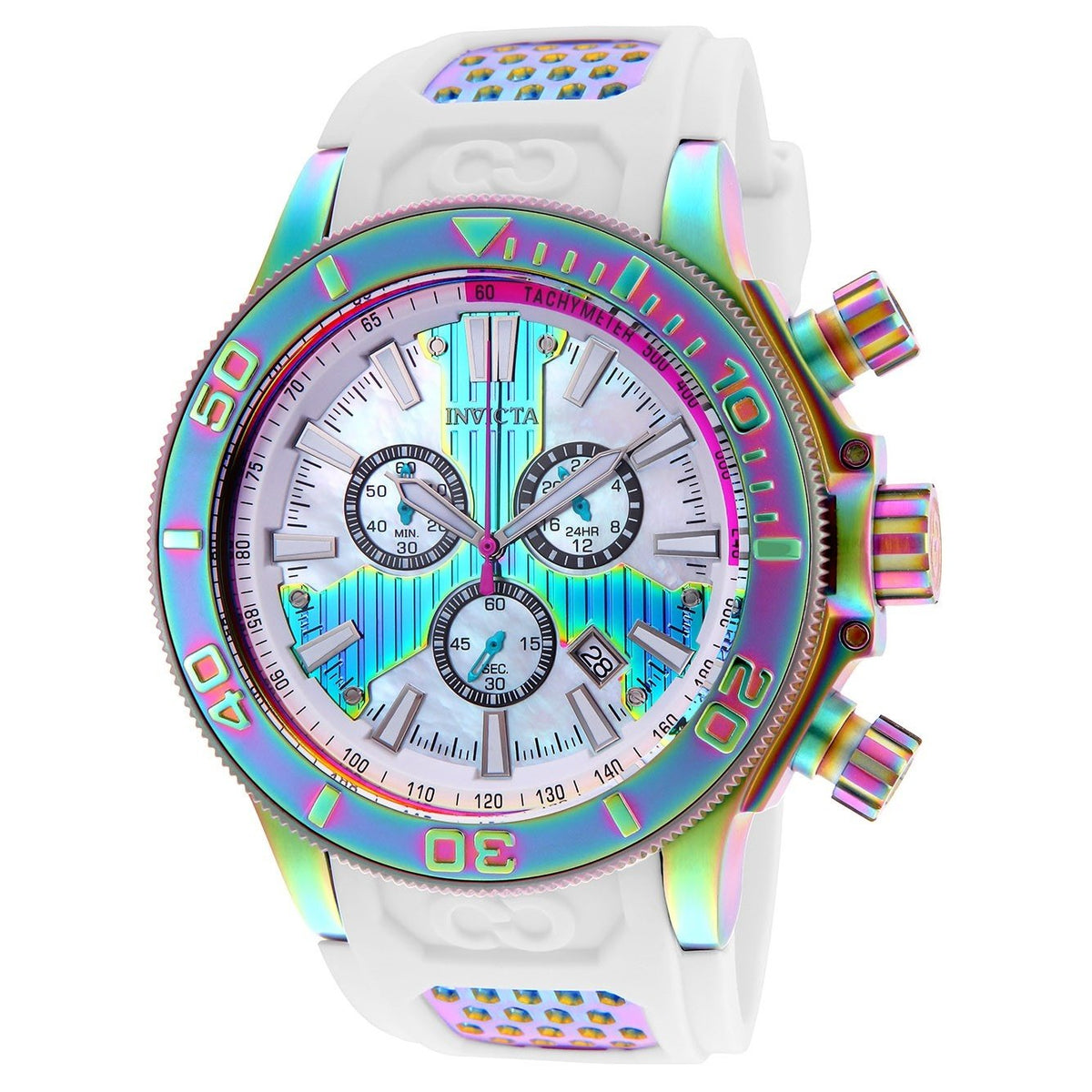 Invicta Men&#39;s 25177 Corduba White Polyurethane and Stainless Steel Watch