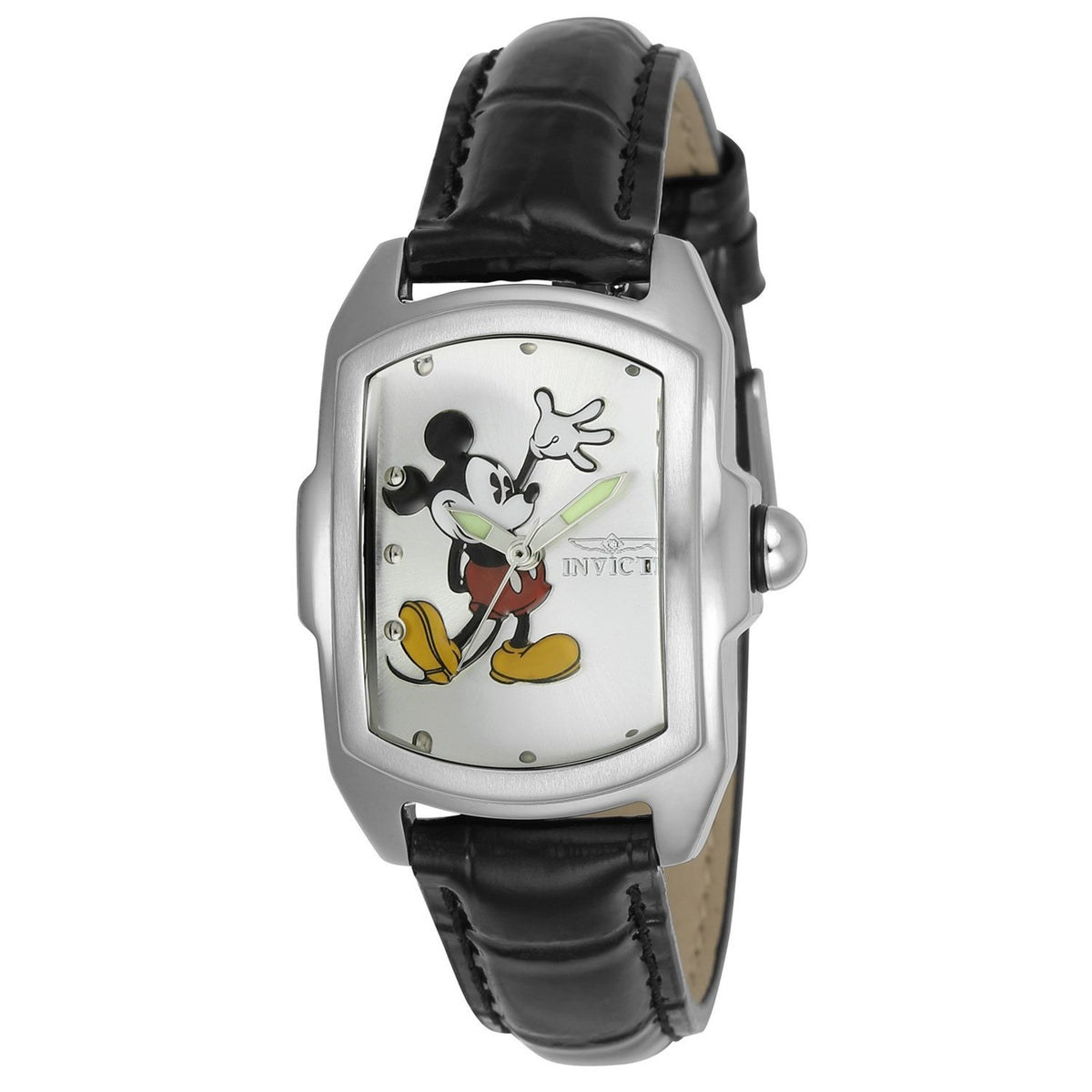 Invicta Women&#39;s 25250 Disney Mickey Mouse Black Leather Watch