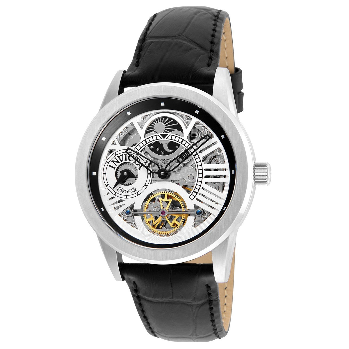 Invicta Men's 25261 Objet D Art Automatic  Black Leather Watch