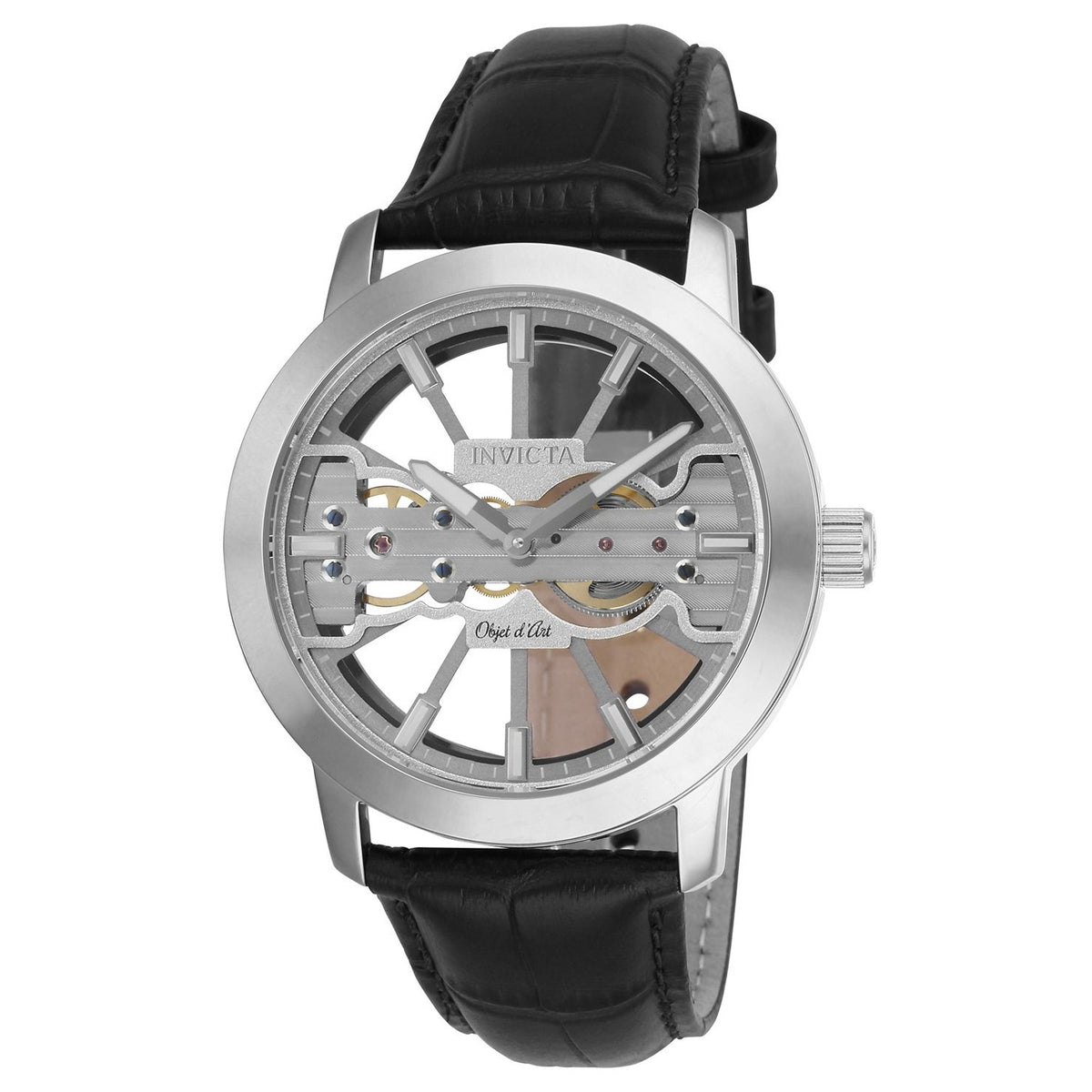Invicta Men's 25265 Objet D Art Mechanical Black Leather Watch