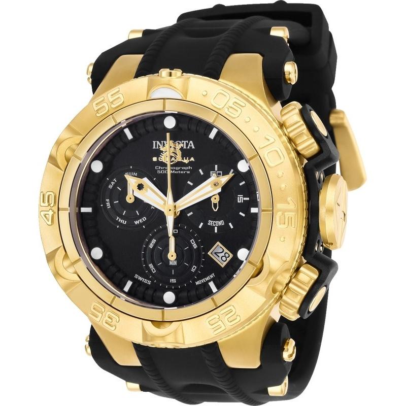 Invicta Men&#39;s 25354 Subaqua Noma V Black and Gold-Tone Polyurethane and Stainless Steel Watch
