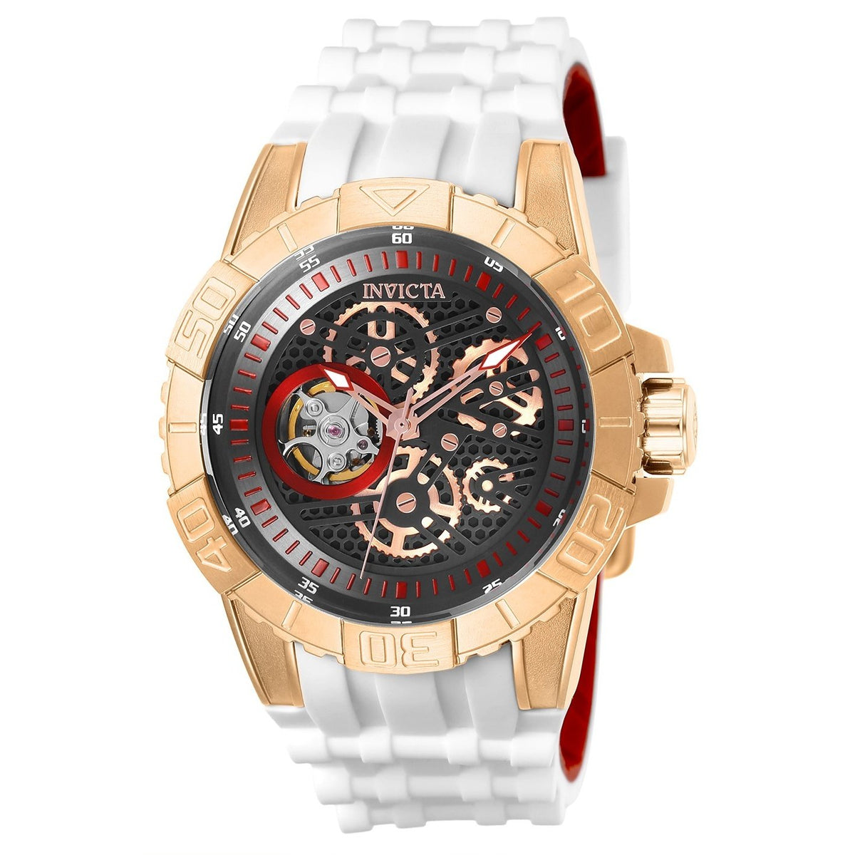Invicta Men&#39;s 25412 Pro Diver Automatic White Silicone Watch