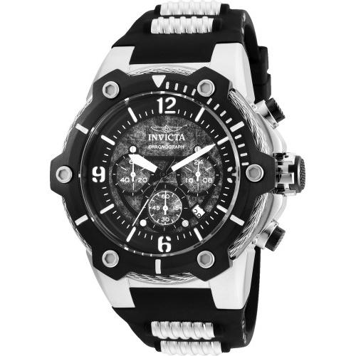 Invicta Men&#39;s 25470 Bolt Black and Silver Polyurethane and Stainless Steel Watch
