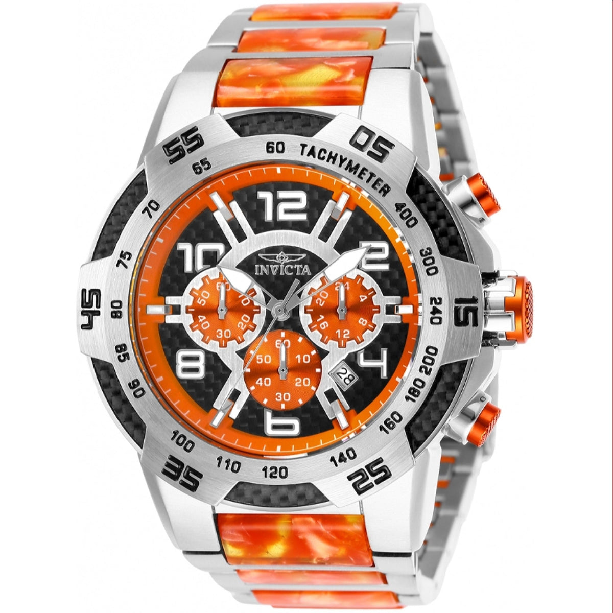 Invicta Men's 25504 Speedway Orange and Silver Stainless Steel Watch