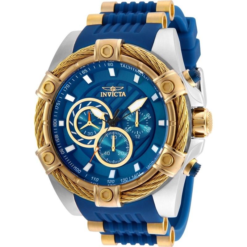 Invicta Men&#39;s 25529 Bolt Blue and Gold-Tone Polyurethane and Stainless Steel Watch