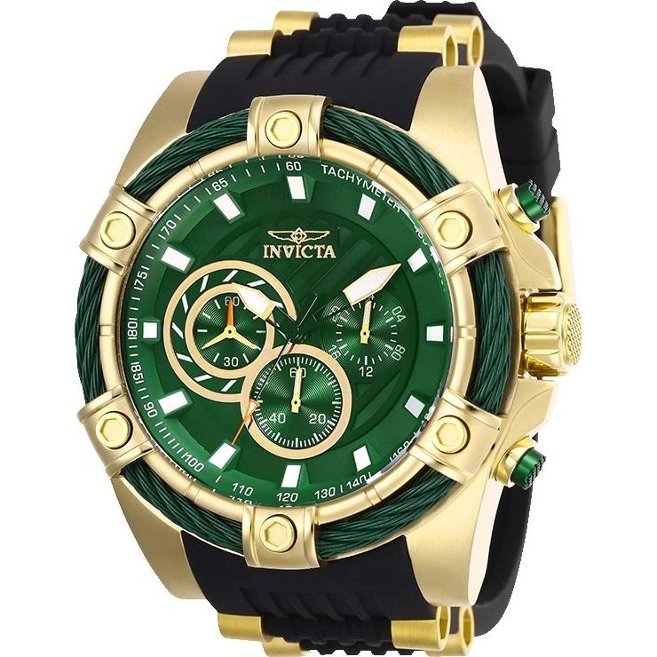Invicta Men&#39;s 25532 Bolt Black and Gold-Tone Polyurethane and Stainless Steel Watch