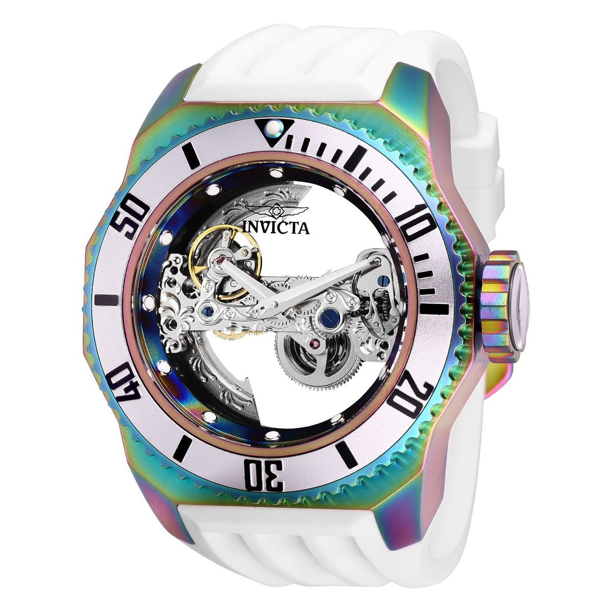 Invicta Men&#39;s 25629 Russian Diver Automatic White Silicone Watch