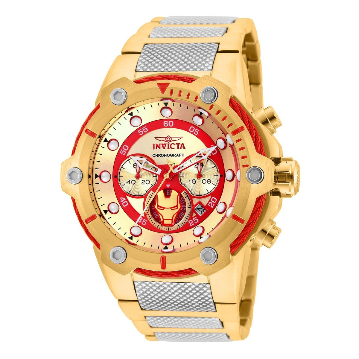 Invicta Men&#39;s 25781 Marvel Ironman Gold-tone and Silver Stainless Steel Watch