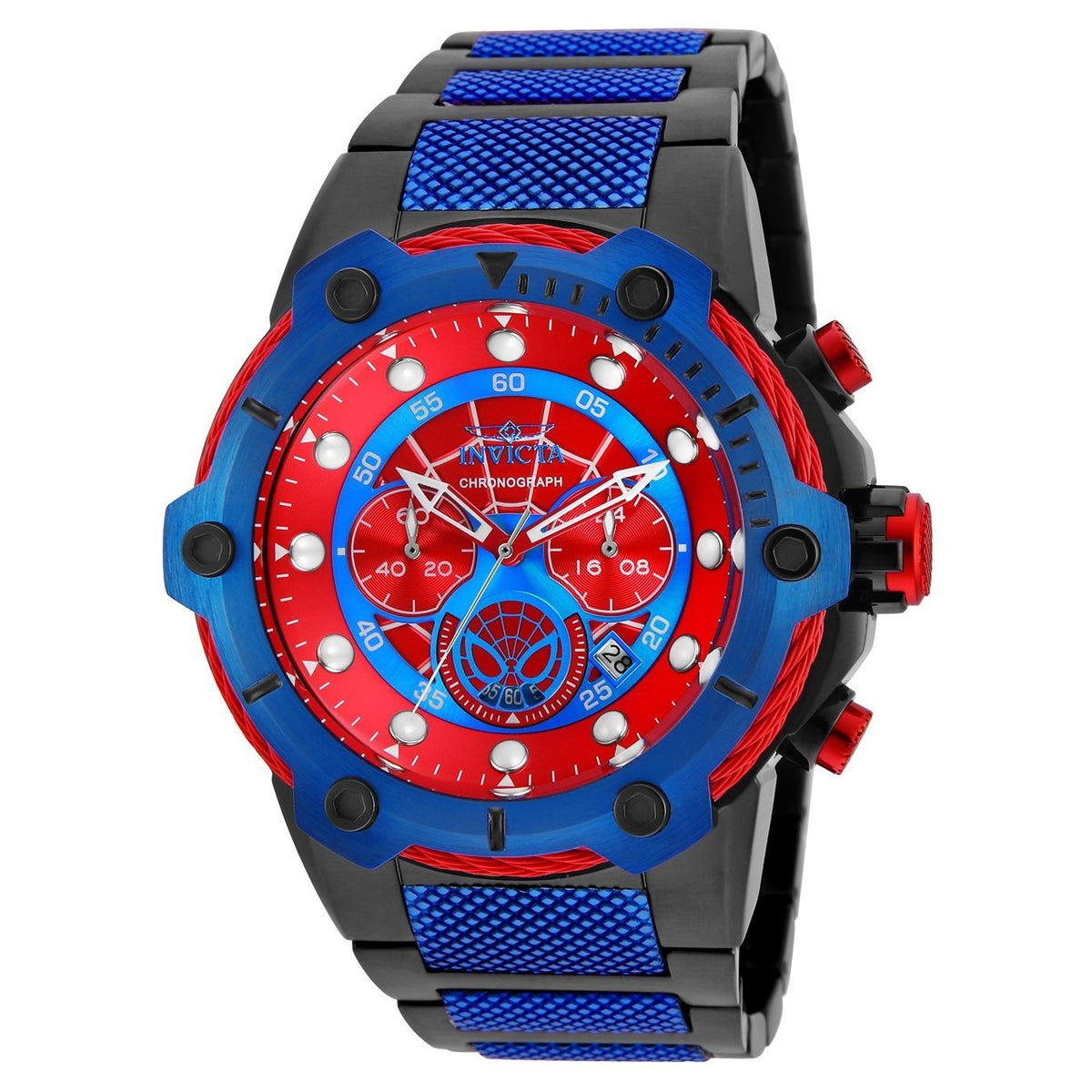Invicta Men&#39;s 25782 Marvel Spiderman Black and Blue Stainless Steel Watch