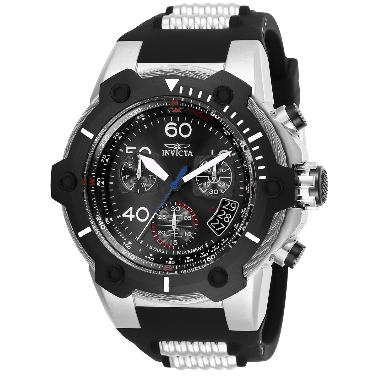 Invicta Men's 25870 Bolt Black and Silver Stainless Steel Watch