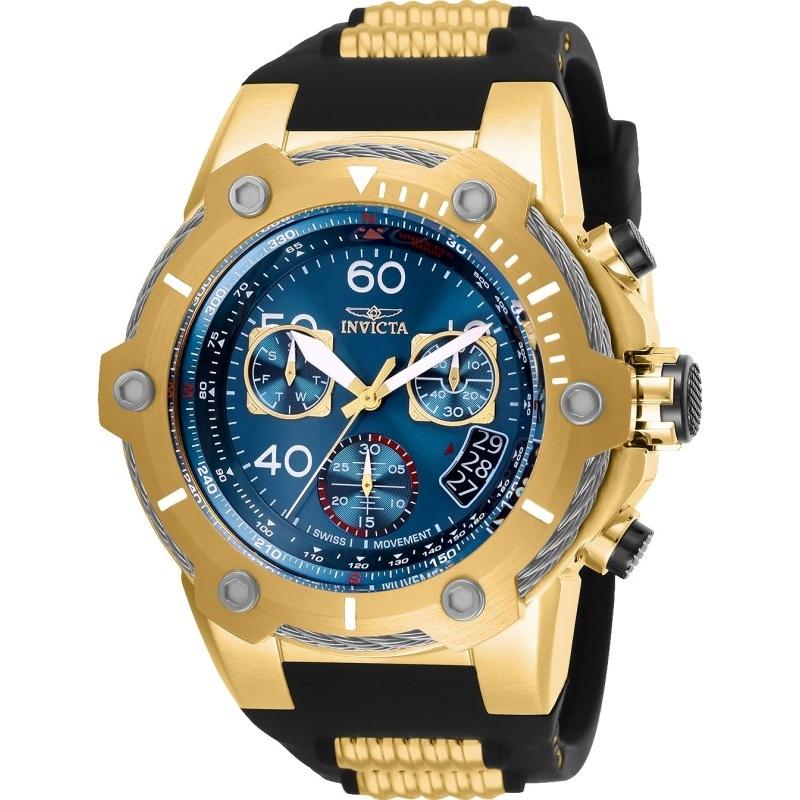 Invicta Men's 25873 Bolt Black and Gold-Tone Polyurethane and Stainless Steel Watch