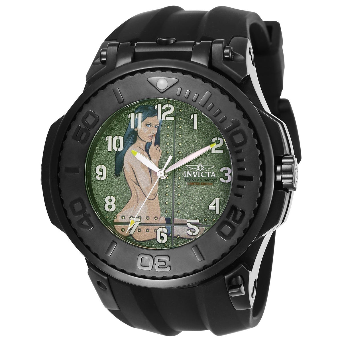 Invicta Men&#39;s 25927 Reserve Transatlantic Black Silicone Watch