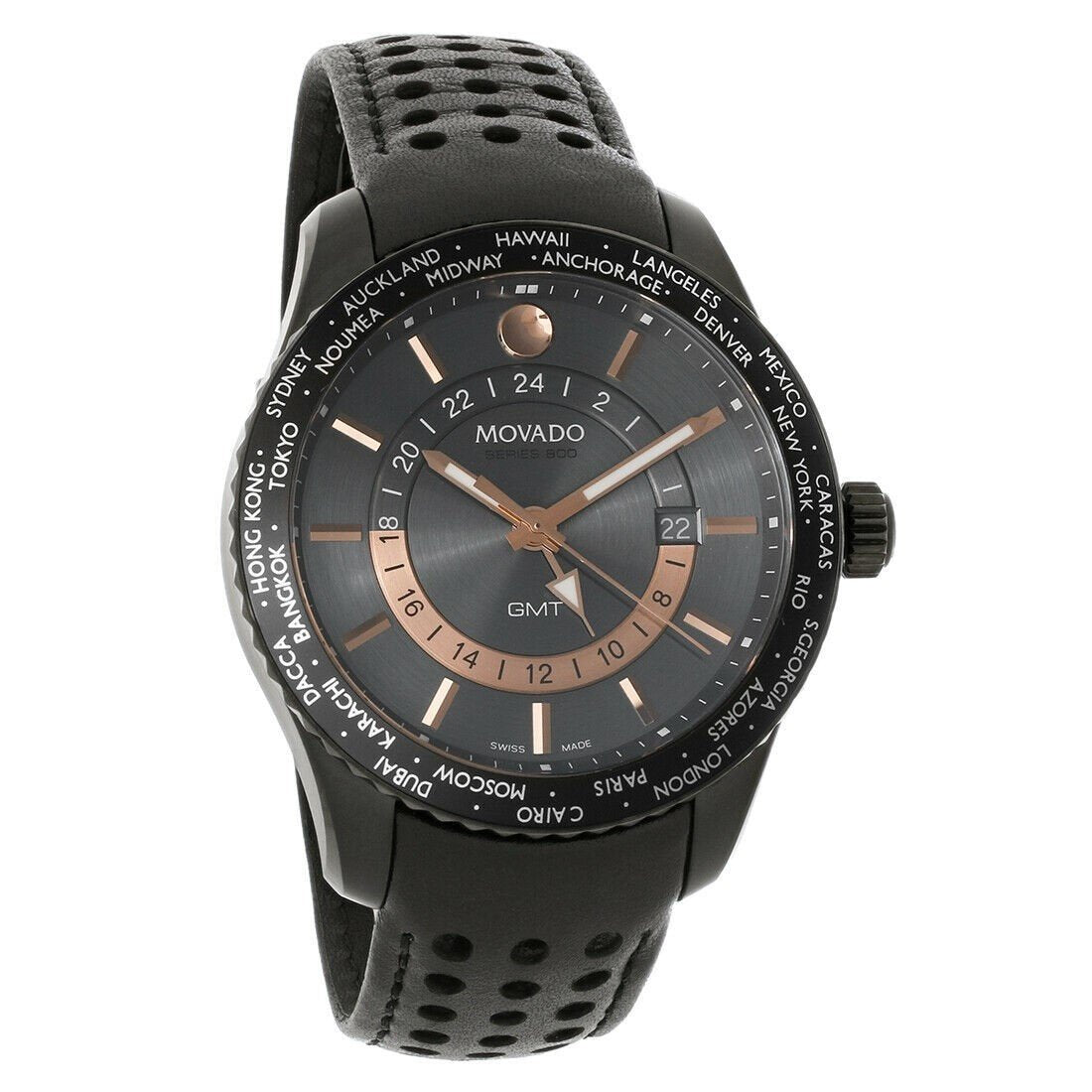 Movado Men's 2600118 Series 800 Black Leather Watch