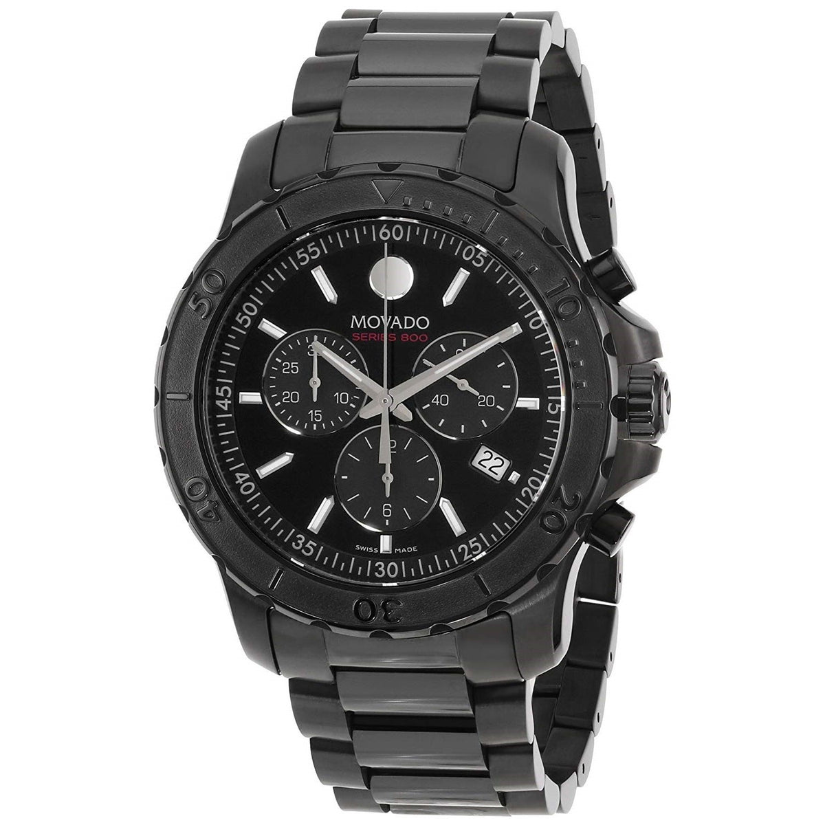 Movado Men&#39;s 2600119 Series 800 Chronograph Black Stainless Steel Watch
