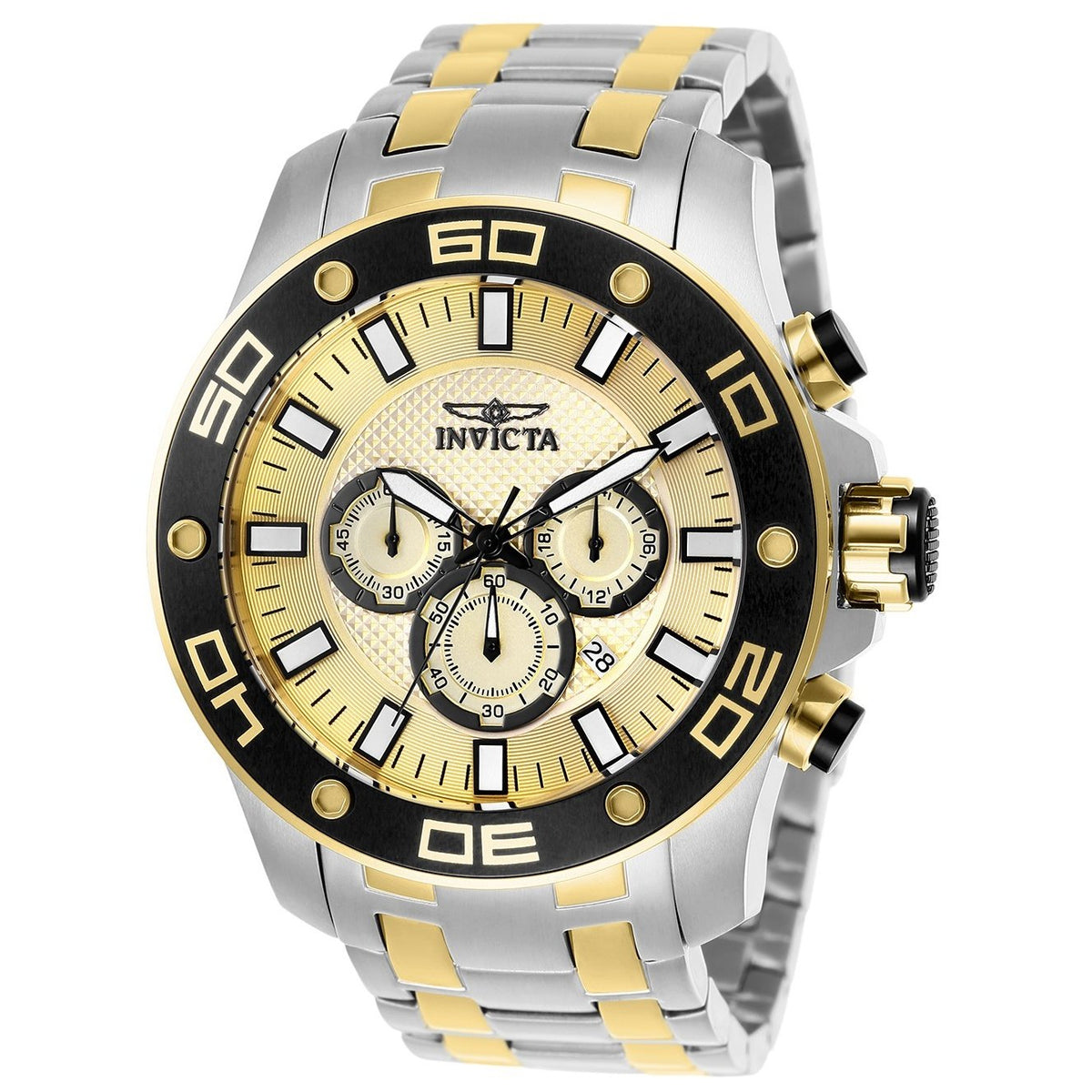 Invicta Men&#39;s 26080 Pro Diver Scuba Gold-Tone and Silver Stainless Steel Watch