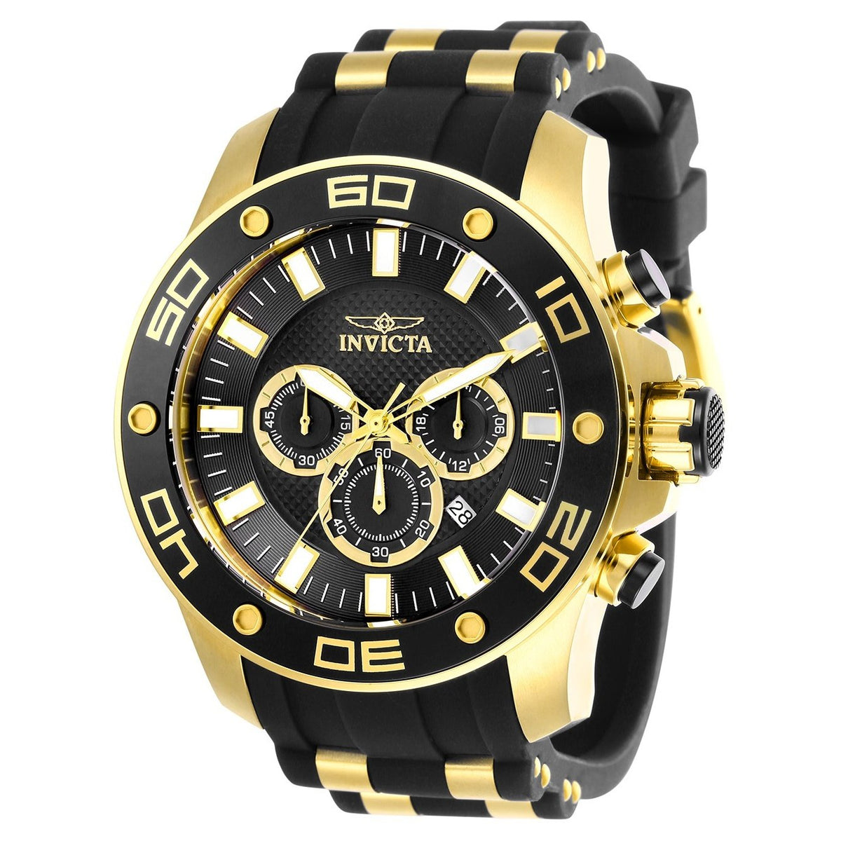 Invicta Men&#39;s 26086 Pro Diver Scuba Black and Gold-Tone Polyurethane and Stainless Steel Watch