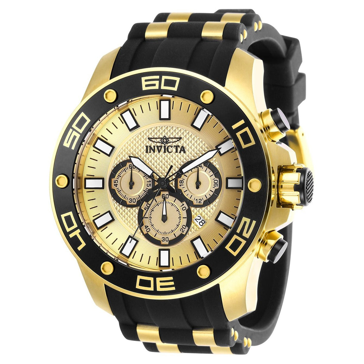 Invicta Men&#39;s 26088 Pro Diver Scuba Black and Gold-Tone Polyurethane and Stainless Steel Watch