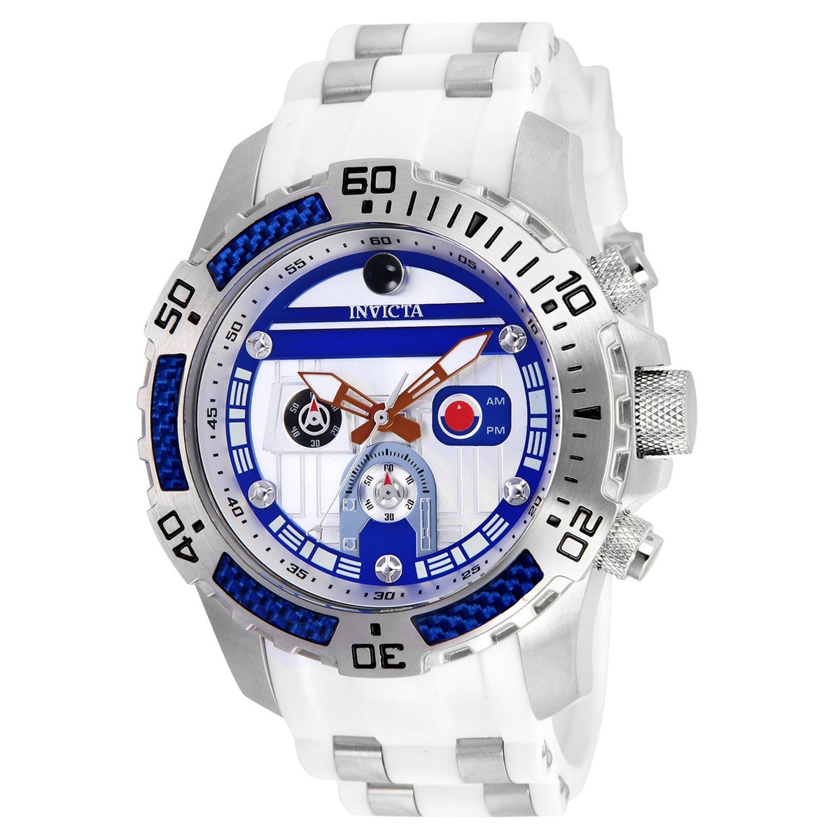 Invicta Men&#39;s 26184 Star Wars R2-D2 White and SS Ins Polyurethane and Stainless Steel Watch