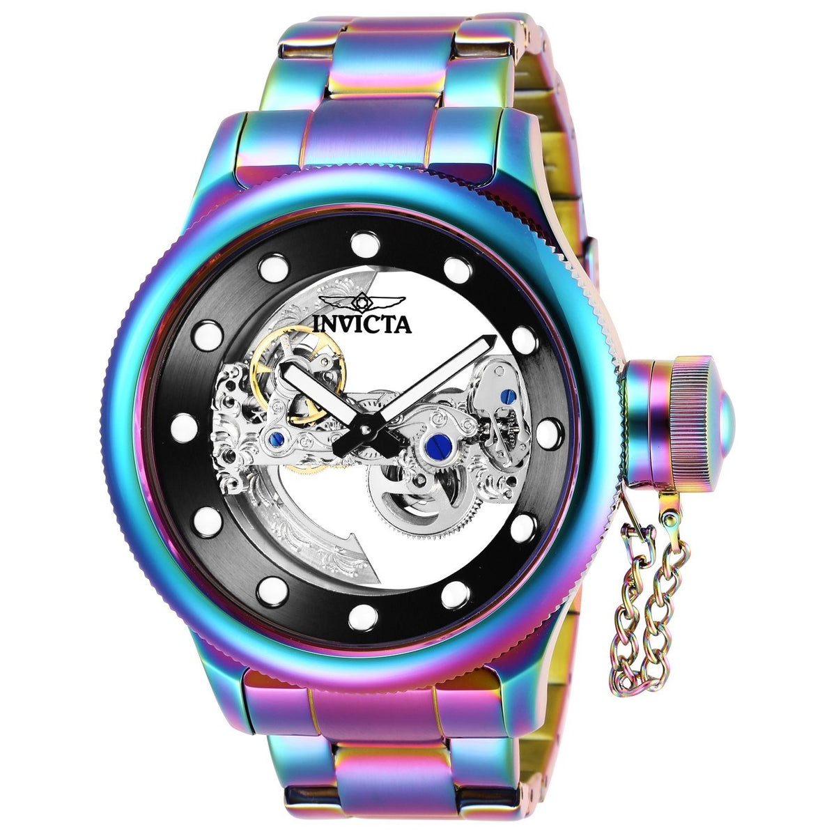 Invicta Men&#39;s 26273 Russian Diver Rainbow Polyurethane and Stainless Steel Watch