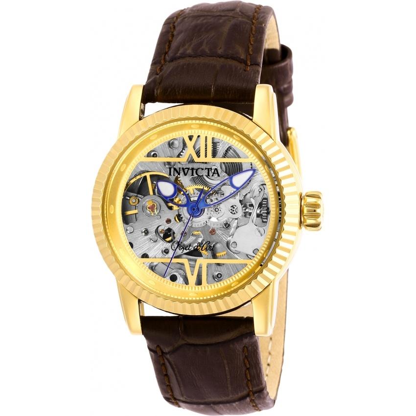 Invicta Women's 26348 Objet D Art Automatic Brown Leather Watch