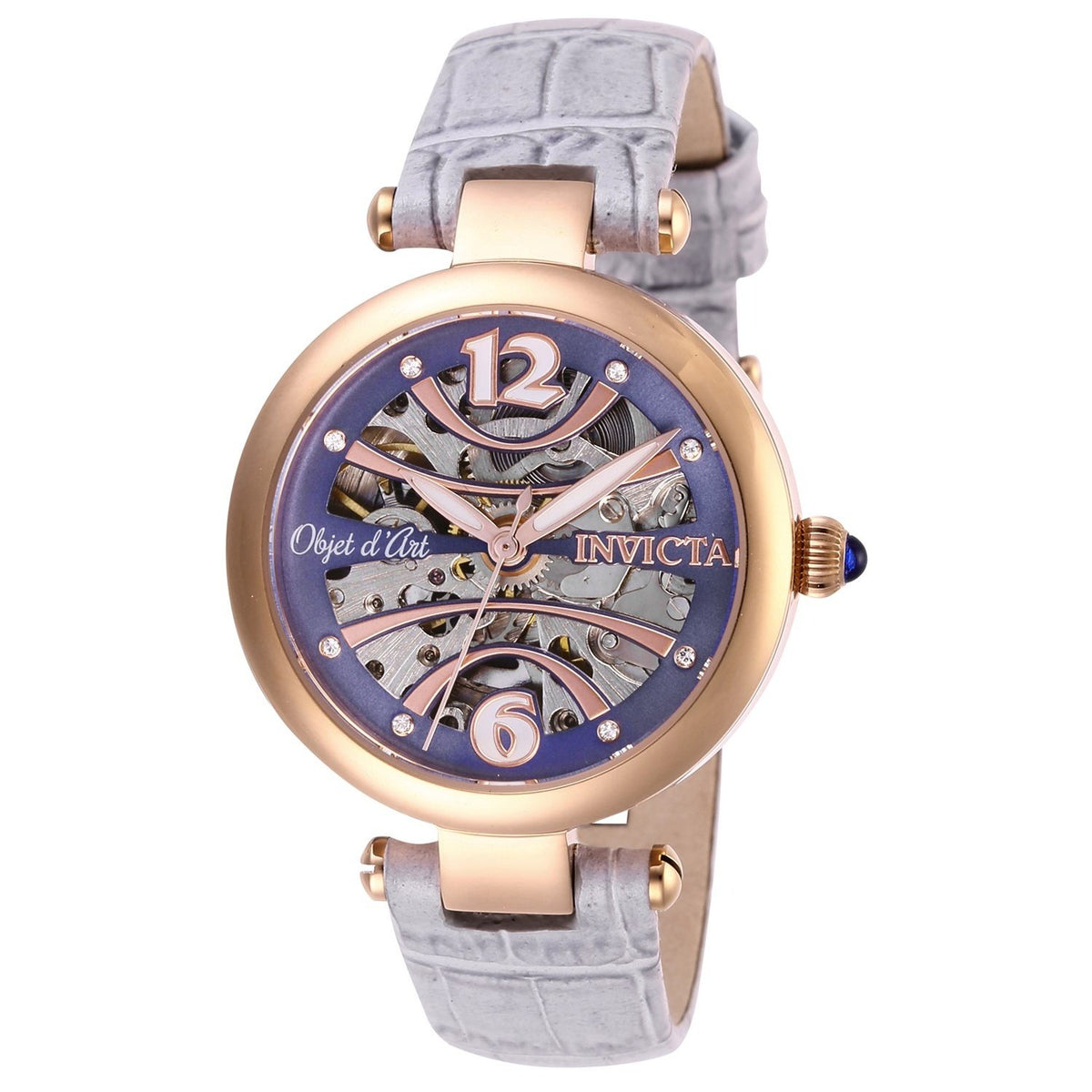 Invicta Women&#39;s 26370 Objet D Art Automatic Purple Leather Watch