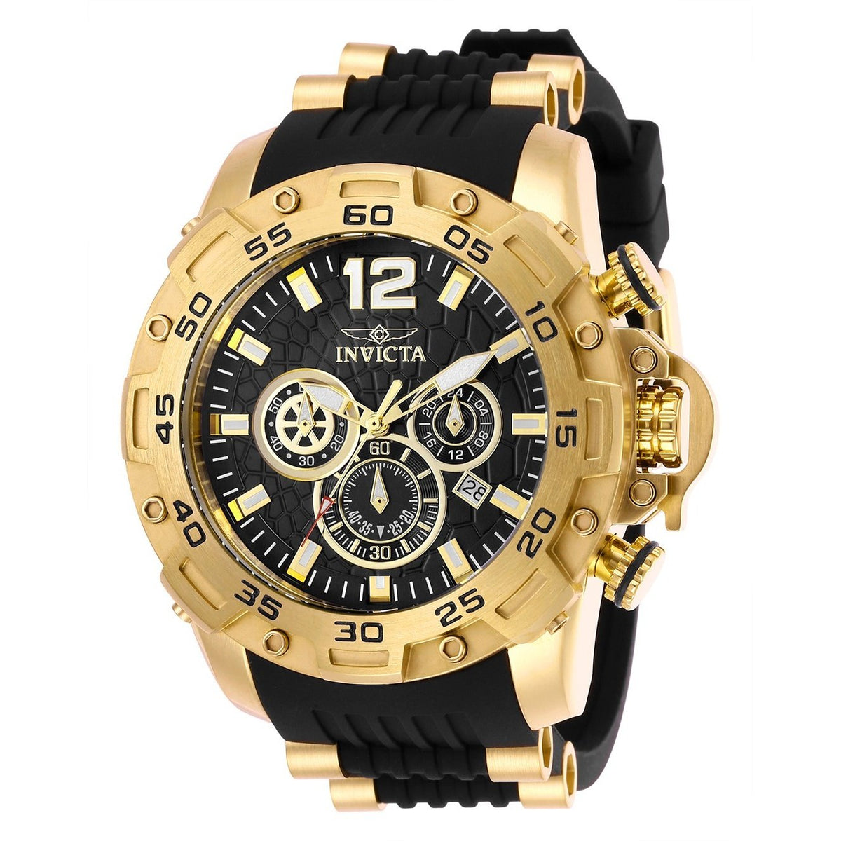 Invicta Men&#39;s 26406 Pro Diver Black and Gold-Tone Polyurethane and Stainless Steel Watch